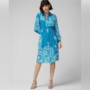 Long Sleeve Shirt Midi Dress With Belt